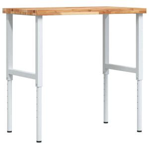 vidaXL Darbastalis, 100x60x(73-99,5)cm, akacija, stačiakampis