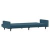vidaXL Dvivietė sofa-lova, mėlynos spalvos, aksomas