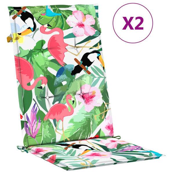 vidaXL Sodo kėdės pagalvėlės, 2vnt., spalvotos, 120x50x3cm, audinys