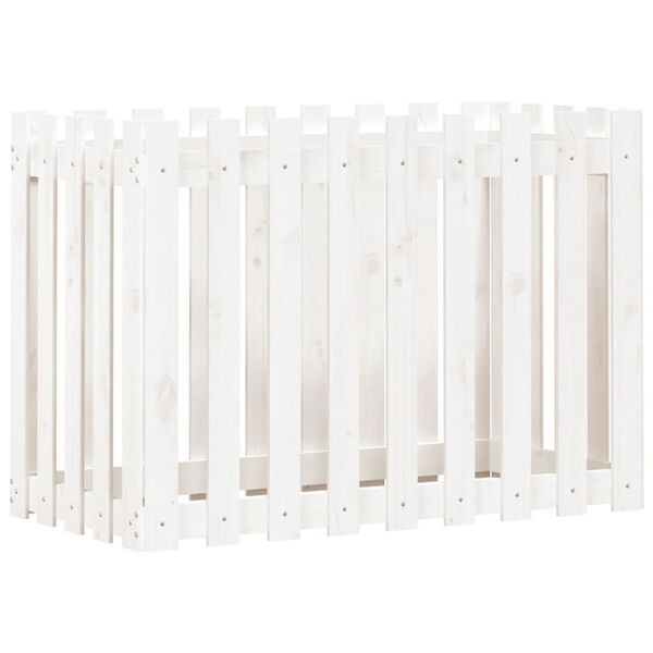 vidaXL Sodo lovelis, baltas, 100x50x70cm, pu&scaron;is, tvorelės dizaino