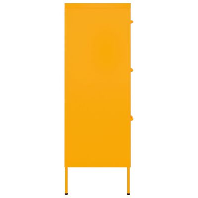 vidaXL Spintelė su stalčiais, geltona, 80x35x101,5cm, plienas