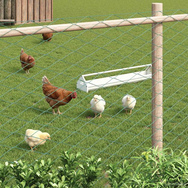 vidaXL Grandinės ry&scaron;io tvora Žalia 2 x 20 m Plienas