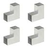 vidaXL Stulpų sujungimai, 4vnt., 91x91mm, metalas, L formos
