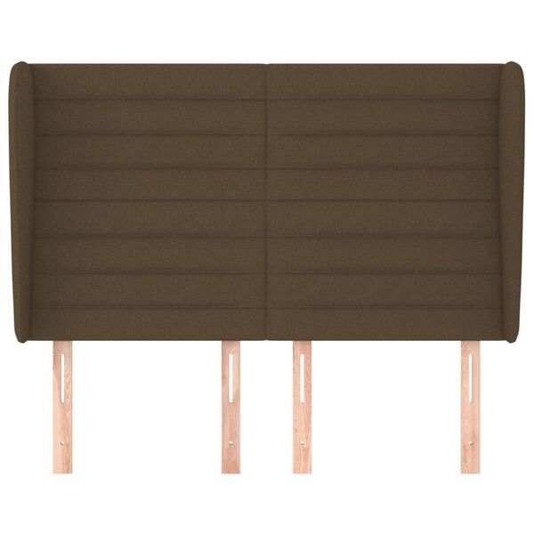 vidaXL Galvūgalis su auselėmis, rudas, 147x23x118/128cm, audinys