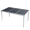 vidaXL Sodo stalas, juodas, plienas, 150x90x74cm