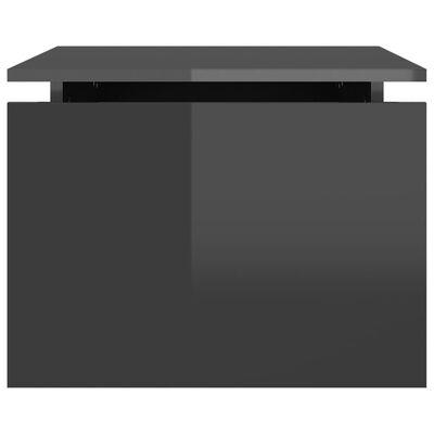 vidaXL Kavos staliukas, pilkos spalvos, 68x50x38cm, MDP, blizgus