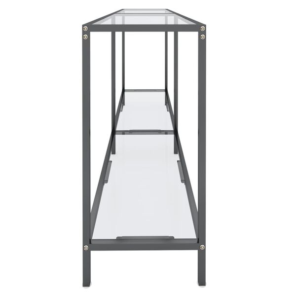 vidaXL Konsolinis staliukas, skaidrus, 160x35x75,5cm, stiklas