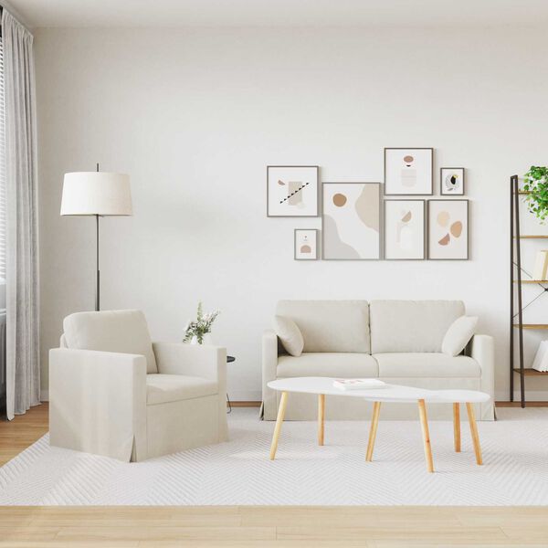 vidaXL Sofa 2 pcs Kreminė 158 x 78 x 80 cm Aksomas