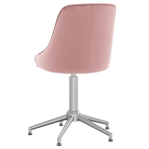 vidaXL Pasukama valgomojo kėdė, rožinės spalvos, aksomas