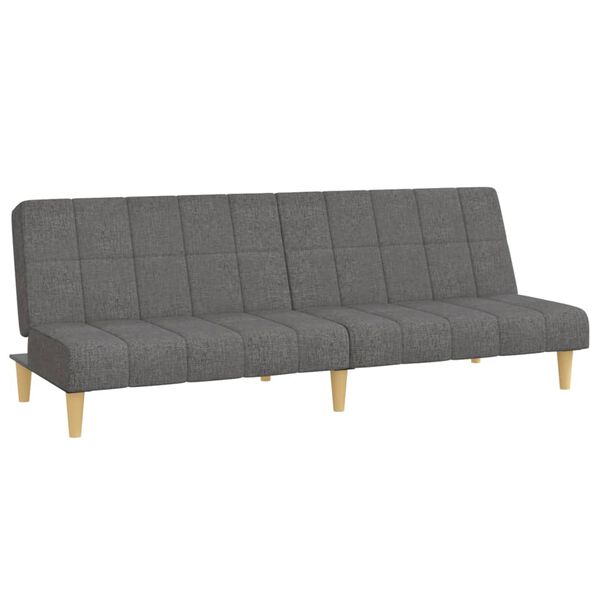 vidaXL Dvivietė sofa-lova, &scaron;viesiai pilkos spalvos, audinys