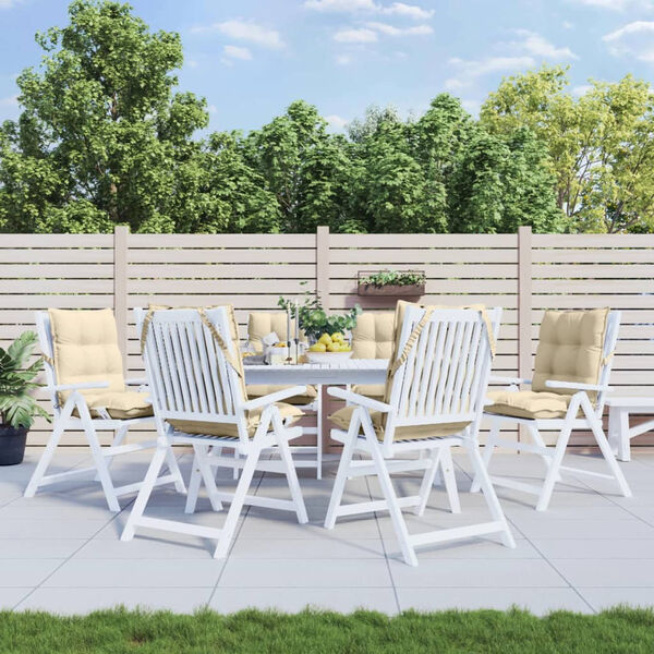 vidaXL Kėdės pagalvėlės, 6vnt., smėlio, oksfordo audinys