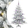 vidaXL Dirbtinė Sulankstoma Kalėdų Eglutė Žalia ir balta 150 cm PVC
