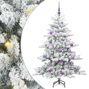 vidaXL Dirbtinė Sulankstoma Kalėdų Eglutė Žalia ir balta 150 cm PVC