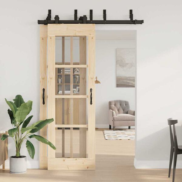 vidaXL Stumdomų durų įrangos rinkinys, juodos sp., 152,5cm, plienas