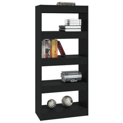 vidaXL Spintelė knygoms/kambario pertvara, juoda, 60x30x135cm, mediena