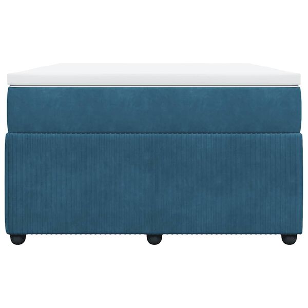 vidaXL Lova su spyruoklėmis ir čiužiniu, mėlyna, 120x200cm, aksomas