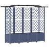 vidaXL Pakeltas lovas su trelėmis ir stogu Pilka 204 x 40 x 141 cm PP