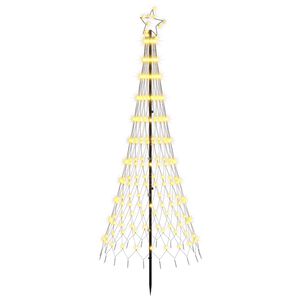 vidaXL LED Kalėdų medis 180 cm 230 LED &Scaron;ilta balta Geležis Juoda