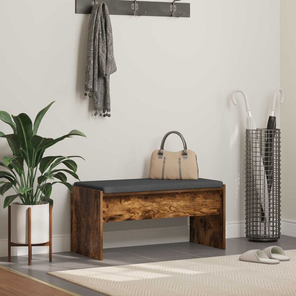 vidaXL Koridoriaus suolas su pagalve Rūkyta ąžuolas 83 x 38 x 40 cm