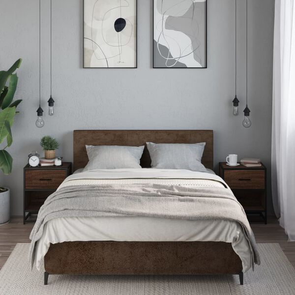 vidaXL Naktinės spintelės, 2vnt., rudos ąžuolo, 40x31x50cm, mediena