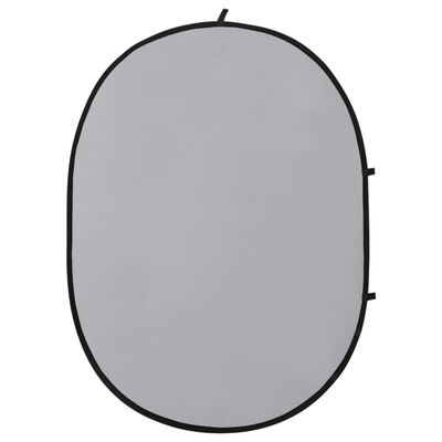 vidaXL 2-1 Studijos fonas, juodas ir pilkas, 200x150cm, ovalus