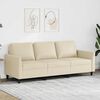 vidaXL Trivietė sofa, kreminės spalvos, 180cm, dirbtinė oda