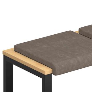 vidaXL Suoliuko pagalvė 2 vnt. Dirbtinė oda Pilka Gylis 35 cm