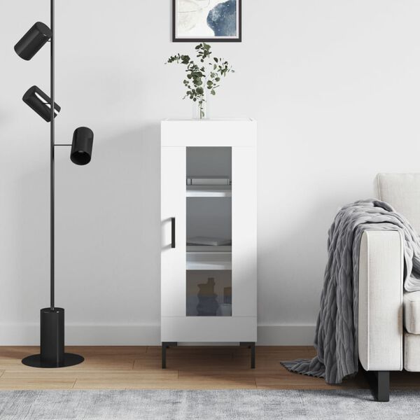 vidaXL &Scaron;oninė spintelė, baltos spalvos, 34,5x34x90cm, apdirbta mediena