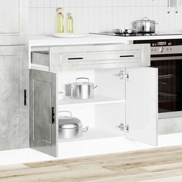 vidaXL Virtuvės spintelė, Porto, betono pilka, apdirbta mediena