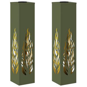 vidaXL Saulės LED &scaron;aligatvio &scaron;viesa 2 vnt. &Scaron;ilta balta 18 x 18 x 80 cm