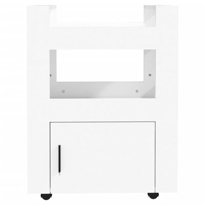 vidaXL Virtuvės vežimėlis, baltas, 60x45x80cm, apdirbta mediena
