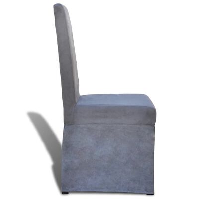 vidaXL Valgomojo kėdės, 4 vnt., tamsiai pilkos, audinys