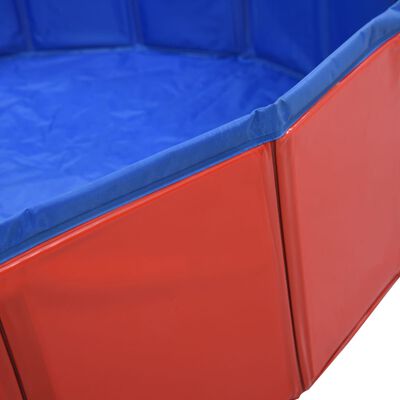 vidaXL Sulankstomas baseinas šunims, raudonos spalvos, 120x30cm, PVC