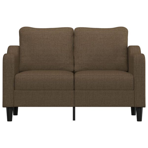 vidaXL Dvivietė sofa, rudos spalvos, 120cm, audinys