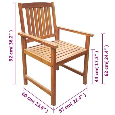 vidaXL Sodo kėdės, 2 vnt., tvirta akacijos mediena, rudos