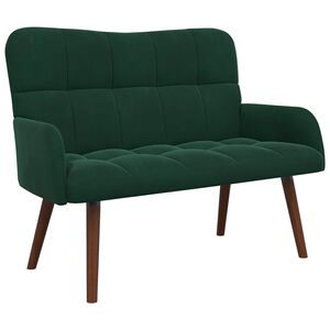 vidaXL Dvita&scaron;kė sofa Tamsiai žalia 115 x 61 x 87 cm Aksomas