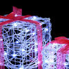vidaXL Dovanų Dėžė su 60 LED 3 pcs &Scaron;alta balta 20 x 20 x 20 cm Akrilas