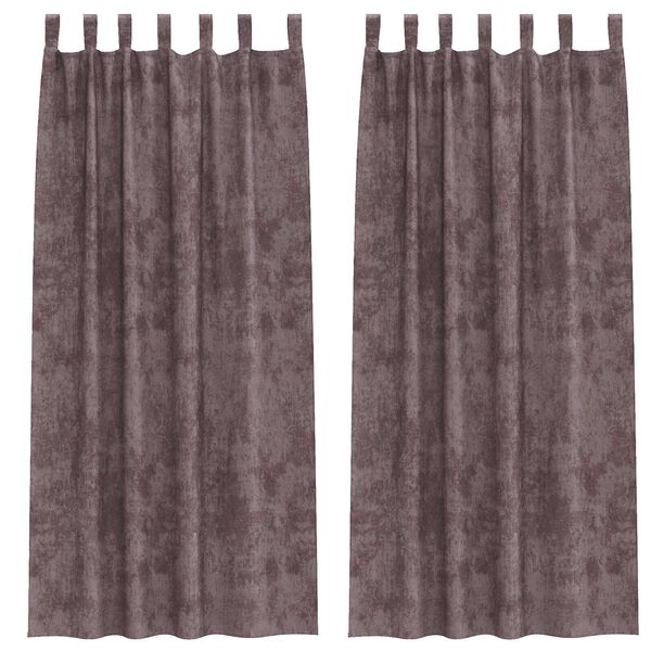 vidaXL Aksominio tipo užuolaidos 2 pcs Ruda 225 x 140 cm Aksomas
