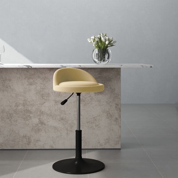 vidaXL Pasukama valgomojo kėdė, kreminės spalvos, aksomas