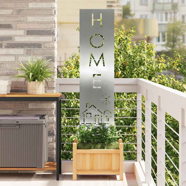 vidaXL Sodo privatumo ekranas „Fretwork“ Sidabro 32 x 140 cm