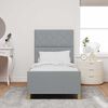 vidaXL Lovos rėmas su galvūgalio &Scaron;viesiai pilka 90 x 200 cm audinys