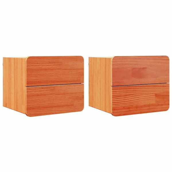 vidaXL Naktinis staliukas su stalčių 2 pcs Ruda 39 x 34 x 33 cm