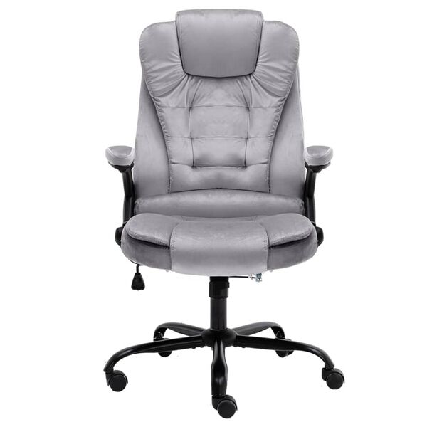 vidaXL Biuro kėdė, &scaron;viesiai pilkos spalvos, aksomas