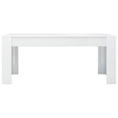 vidaXL Valgomojo stalas, baltas, 180x90x76cm, MDP, ypač blizgus