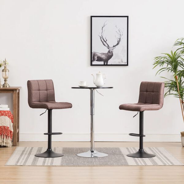 vidaXL Baro taburetės, 2 vnt., taupe spalvos, audinys