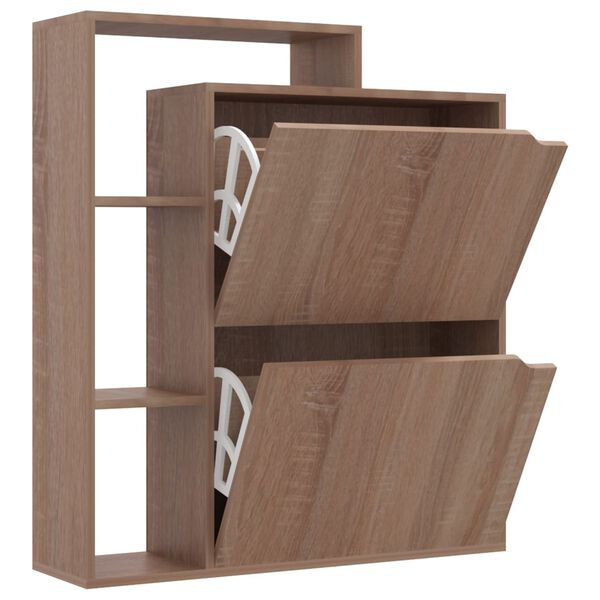 vidaXL Spintelė batams, sonoma ąžuolo spalvos, 79,5x24x90,5cm, MDP