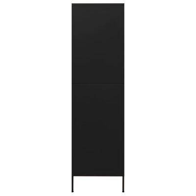 vidaXL Drabužių spinta, juodos spalvos, 90x50x180cm, plienas