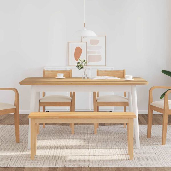 vidaXL Suoliukas 110 cm Medžio masyvo guma