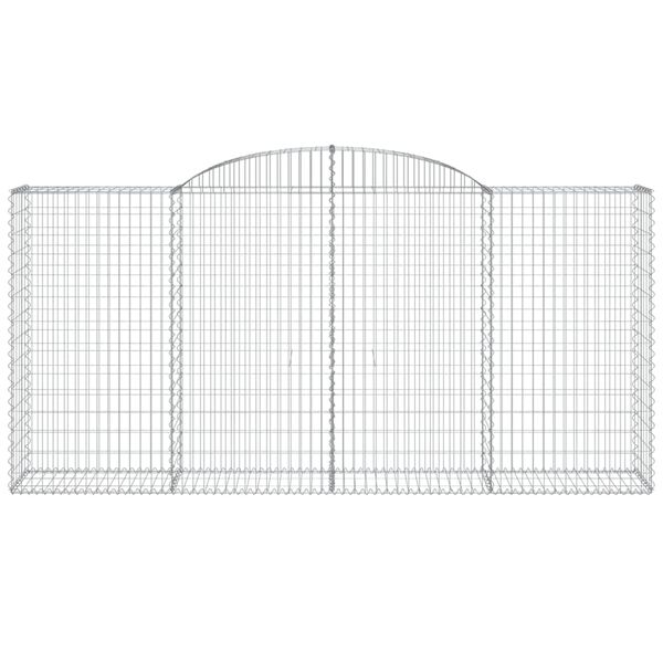 vidaXL Išlenkti gabiono krepšiai, 4vnt., 300x50x140/160cm, geležis