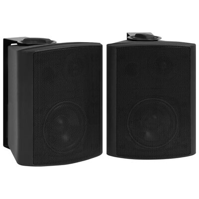 vidaXL Prie sienos montuojami stereo garsiakalbiai, 2vnt., juodi, 100W